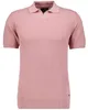 Ragman Strick-Pullover Kurzarm Resortkragen in rosa