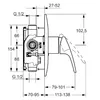 Technical drawing with dimensions of a bathroom faucet. Anteprima dell’immagine prodotto