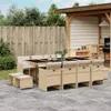 13-tlg. Garten-Essgruppe mit Kissen Beige Poly Rattan Produktbild-Vorschau 2