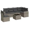 Design 7-tlg. Garten-Sofagarnitur mit Kissen Grau Poly Produktbild-Vorschau 2