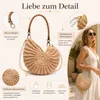 Muscheltasche handgehäkelt Boho – Perlenkette, 26x27cm | Produktbild-Vorschau 2