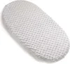 A light grey minky fitted sheet with a textured surface, shown on a white background. Produktbild-Vorschau