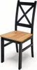 A black and wood dining chair on a white background. Produktbild-Vorschau