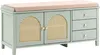 BELIANI Schuhbank Mintgrün MDF Holzwerkstoff u. Polyrattan Produktbild-Vorschau 1