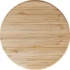 A circular bamboo lid with a wood grain pattern. Produktbild-Vorschau