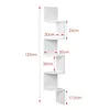 Wandregal Wand-Eckregal Wandregale 20x20x123cm Weiß Produktbild-Vorschau 4