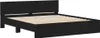 vidaXL Bettgestell mit Kopfteil Schwarz 160x200 cm Produktbild-Vorschau 3