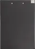 A black clipboard shown from the front. Produktbild-Vorschau