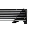 A close-up side view of a black, foldable drying rack with multiple silver bars. Náhľad obrázku produktu