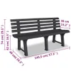 vidaXL Gartenbank 145,5 cm Kunststoff Anthrazit -  Produktbild-Vorschau 7