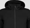 Close-up of a black hooded jacket. Produktbild-Vorschau