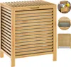 Panier à linge en bambou naturel avec couvercle Corbeille Voir les images du produit 1