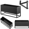 A collage of images showing a black rectangular planter box from different angles, including a close-up of its frame. Anteprima dell’immagine prodotto