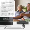 An older couple is watching TV, with a product setup shown in the foreground, illustrating connectivity options. Produktbild-Vorschau