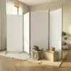 vidaXL 4-tlg. Paravent Weiß 346x180 cm Stoff Produktbild-Vorschau 2