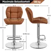 Yaheetech 2er Set Barhocker aus Kunstleder, Produktbild-Vorschau 3