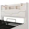 A close-up view of a bed frame's headboard and base. Podgląd zdjęcia produktu