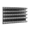 A wall-mounted storage system with multiple rows of small bins. Produktbild-Vorschau