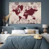 MuchoWow® Poster Weltkarte - Rot - Blumen 180x120 cm - Produktbild-Vorschau 4