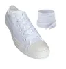 Flache Schnürsenkel in Weiß – 100 cm Länge – 8 mm breit – für Freizeitschuhe und Sneaker Produktbild-Vorschau