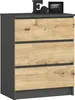 Commode K60 élégante avec trois tiroirs en noir graphite et Voir les images du produit 1