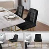 A collage of images showing black velvet dining chairs with gold metal legs. Produktbild-Vorschau