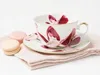 FILIŻANKA 230ml Kwiaty złoty brzeg Cienka Porcelana styl Podgląd zdjęcia produktu 7