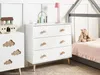 BELIANI Kommode mit 3 Schubladen Weißes MDF Kiefernholz Produktbild-Vorschau 2