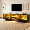 Meuble TV laqué brillant avec éclairage LED, meuble TV avec Voir les images du produit 9