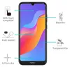 A smartphone screen displaying a colorful abstract wallpaper, with various feature callouts and text descriptions surrounding it. Produktbild-Vorschau