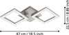 A modern LED ceiling light with two square frames, shown with dimensions indicated. Produktbild-Vorschau