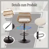 LVHOM Lot de 4 tabourets de bar en rotin avec socle Voir les images du produit 3