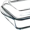 A close-up, cropped view of a transparent glass baking dish. Náhled obrázku produktu