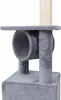 A close-up view of a grey cat tree with a scratching post. Náhled obrázku produktu