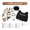 A collection of police-themed toy items laid out on a white background, with a wooden-textured header. Anteprima dell’immagine prodotto