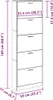 A diagram showing the dimensions of a shoe cabinet. Náhľad obrázku produktu