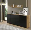 Závěsná police AURA 150 cm ARTISAN OAK / BLACK MATT Náhled obrázku produktu 2