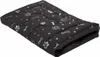 A dark gray dog bed with a pattern of paw prints and bones, shown from a diagonal angle. Náhled obrázku produktu