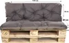 A set of grey cushions for a pallet sofa, with dimensions indicated. Produktbild-Vorschau