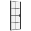 vidaXL Duschtür Hartglas 81x195 cm Schwarz Produktbild-Vorschau 1