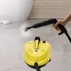 A person is using a yellow steam cleaner in a bathroom. Náhled obrázku produktu