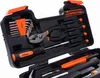 A tool kit with various tools inside a black and orange case. Produktbild-Vorschau