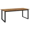 A rectangular wooden table with black U-shaped legs, presented against a white background. Podgląd zdjęcia produktu
