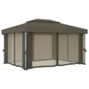 vidaXL Paviljoen met gordijnen en LED-lichtketting, 4x3 Productafbeelding-voorbeeld 12