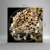 Wanduhr - Quadrat - Glasuhr - Tiere Leopard wilde Katze Produktbild-Vorschau 3