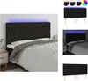 vidaXL LED Kopfteil Schwarz 180x7x118/128 cm Stoff -  Kopf- Produktbild-Vorschau 1