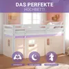 Homestyle4u Hochbett 90x200 Vorhang lila peach Kinderbett Produktbild-Vorschau 2