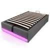 A bed frame with a slatted base and LED lighting. Produktbild-Vorschau