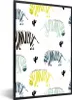 MuchoWow® MuchoWow® Gerahmtes Poster Zebra - Kaktus - Weiß Produktbild-Vorschau 1
