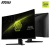A gaming monitor is shown from the front and back, with a promotional graphic on the screen. Voir les images du produit